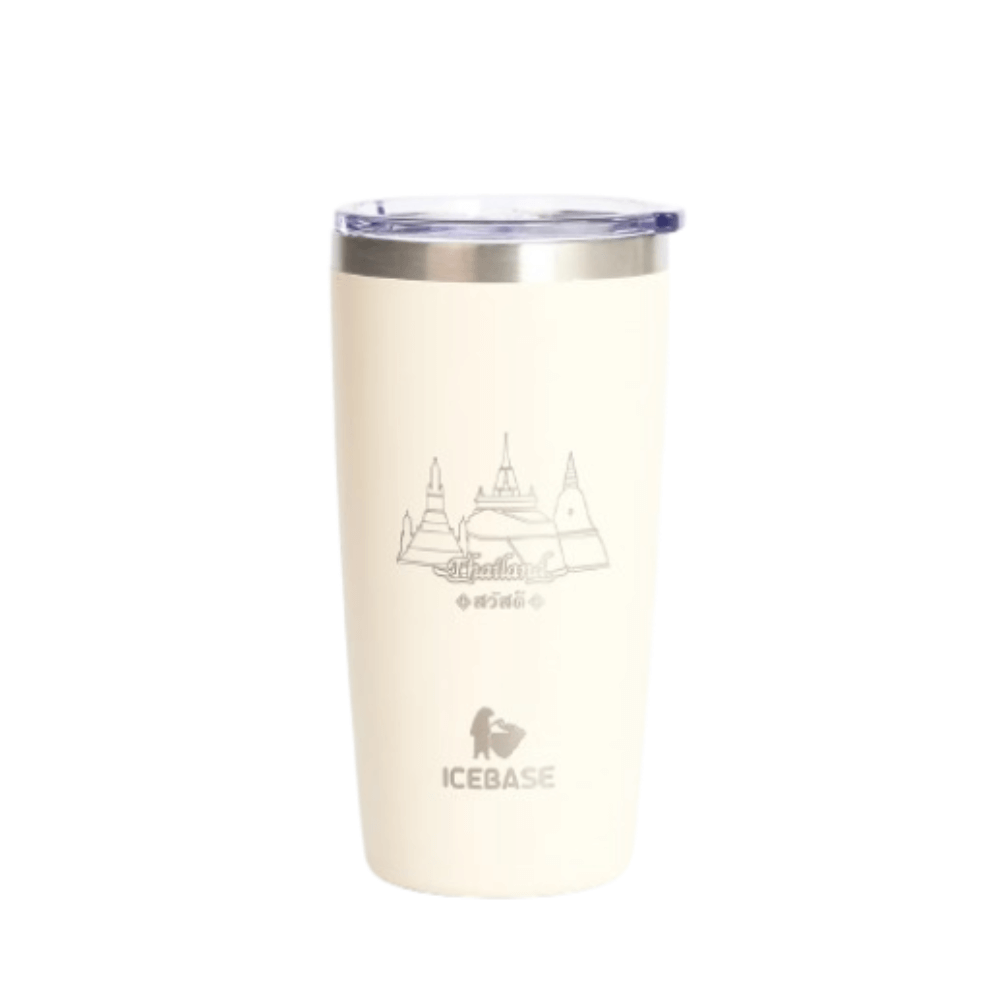 แก้วเก็บความเย็น ICEBASE รุ่น VLS-702BE (THAI CULTURE) ขนาด 600 มิลลิลิตร สีเบจ